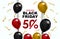 PrintBlack Friday sales background. balloons with on a White background. Creative Concept Banner Design Black Friday celebration.