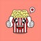 Printcute popcorn mascot thumbs up