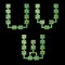 Printed Circuit Board alphabet - letters U-W