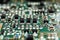 printed circuit Board with chips and radio components electronics