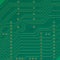 Printed circuit board, electronic components plate macro closeup, background texture copy space