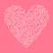 Printed circuit board pink and white heart shape computer technology, vector