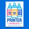Printer Cartridge Refill Advertising Poster Vector