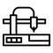 Printer cnc machine icon outline vector. Lathe equipment