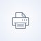 Printer, document printing, vector best gray line icon