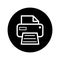 Printer document web icon, printout machine technology flat sign vector illustration