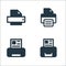 printer and fax line icons. linear set. quality vector line set such as printer, inkjet, inkjet