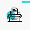 Printer, Fax, Print, Machine turquoise highlight circle point Vector icon