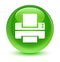 Printer icon glassy green round button