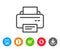 Printer icon. Printout device sign.