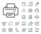 Printer icon. Printout device sign. Place location, technology and smart speaker. Vector