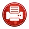 Printer icon realistic diagonal motion red round button illustration