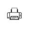 Printer icon vector symbol, line outline ink-jet or laser-jet black and white pictogram isolated on white, copier