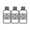Printer ink bottles icon, outline style