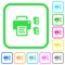 Printer and ink cartridges vivid colored flat icons