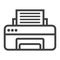 Printer line icon, fax and office, vector