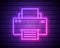 Printer neon icon. Elements of technology set. Simple icon for websites, web design, mobile app, info graphics isolated on brick