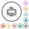 Printer solid flat icons with outlines