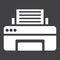 Printer solid icon, fax and office, vector