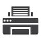 Printer solid icon, fax and office, vector