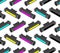 Printer toner cartridge CMYK pattern seamless. Cyan and Magenta. Yellow and Key color. ink Laser Jet printer background. Vector