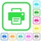 Printer vivid colored flat icons icons