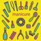 PrintImage of a manicure set. Colorful manicure tools