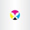 printing cmyk butterfly icon logo vector