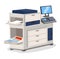 Printing house polygraphy industry isometric design with copier multifunction device isolated