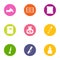 Printing ink icons set, flat style