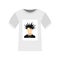 Printing photo on t-shirt icon, flat style