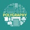 Printing polygraphy banner. Vector infographic. Printing elements.