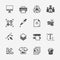 Printing service isolated vector black icons