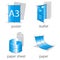 Printing shop services blue icons set. Part 1