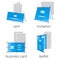 Printing shop services blue icons set. Part 2