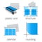 Printing shop services blue icons set. Part 3