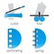 Printing shop services blue icons set. Part 7