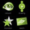 Printing shop services green icons set. Part 4