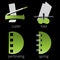 Printing shop services green icons set. Part 7