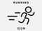 Printman fast run line icon, rush icon vector illustration