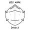 PrintN95 Mask / Surgical Mask / Face Mask / Medical. doodle style vector illustration. N95 Mask,Respiratory Protection Mask, Healt