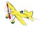 Printpencil drawn of yellow airplane. illustration