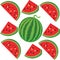 Printseamless pattern with watermelon