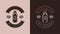 PrintSet of vintage retro coffee emblem, logo, badge, label. mark, poster or print. Monochrome Graphic Art. Vector Illustration