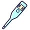 PrintSimple icon with a blue electronic thermometer