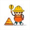 PrintThe cute mascot construction design