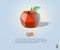 PrintVector illustration of polygonal red apple with leaf, modern icon, fruit object