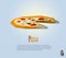 PrintVector polygonal illustration of pizza, modern food icon, low poly, italian cuisine