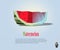 PrintVector polygonal illustration of watermelon slice, modern low poly food icon