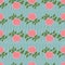 PrintVector retro color hand drawing roses and leaf stripe pattern